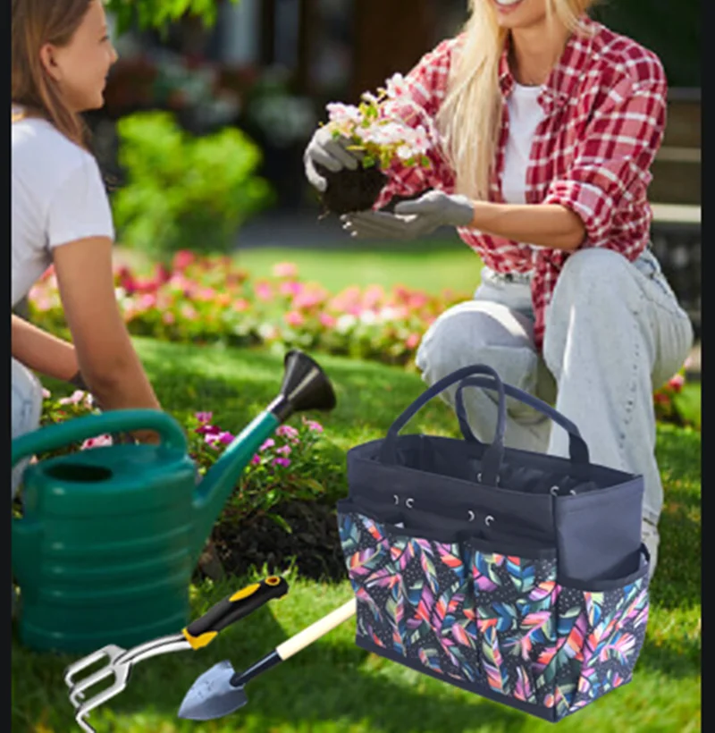 حقيبة تخزين كبيرة قابلة للطي، حقيبة قماش أكسفورد - محمولة ومتينة، 8 جيوب منظمة للمنزل وحقيبة تخزين مكتب الشواء في الهواء الطلق