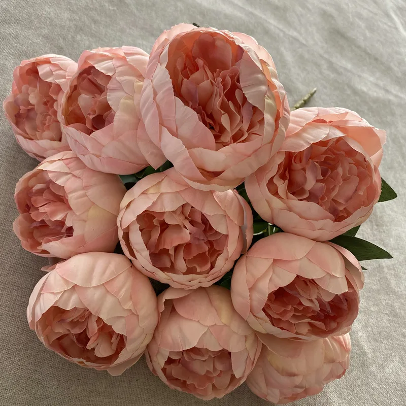 10 Köpfe große Knospe Seide Pfingstrose künstliche Blume Pfingstrose Brautstrauß Outdoor Hochzeit Dekor Home gefälschte Blume Valentinstag Geschenk – Detail 9