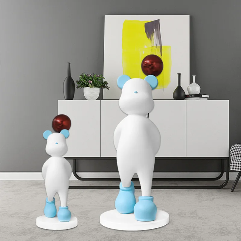 

Creative Luxury Bear Resin Ornament Show Flat Soft Furnishings Resin Craft Ornament Decorative Bear Sculpture