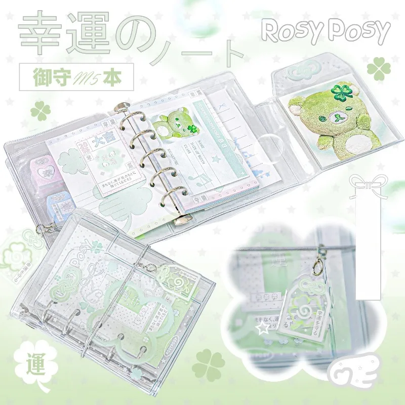 INS Esthetische Retro Good Luck Series M5 Notebook PVC Mini Bindmiddel met Losbladige Navulling Japanse Stijl Journal Studenten Dagboek