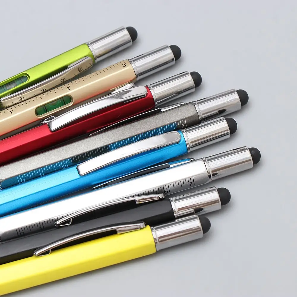 Plastic Screen Touch Spirit Level Multi-functional Pen Capacitive Pen Ballpoint Pen Ruler Gadgets