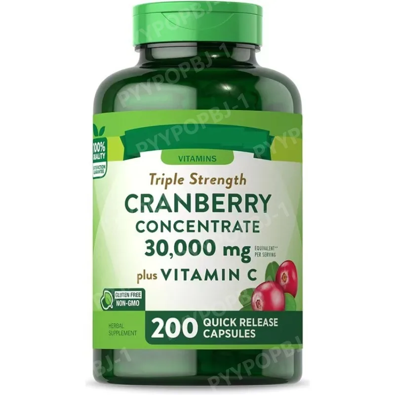 

Cranberry Extract Capsules with Vitamin C Daily Antioxidant Support Supplement 200 Capsules