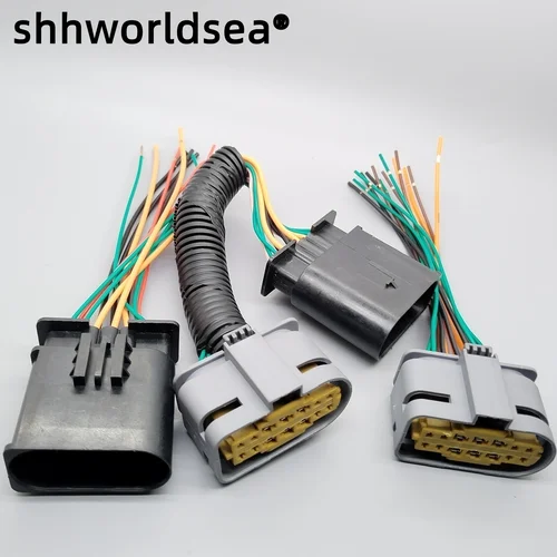 Shhworldsea conector de cable de coche de 14 pines macho hembra enchufe de arnés de faro de coche A0525456026 para mercedes-benz