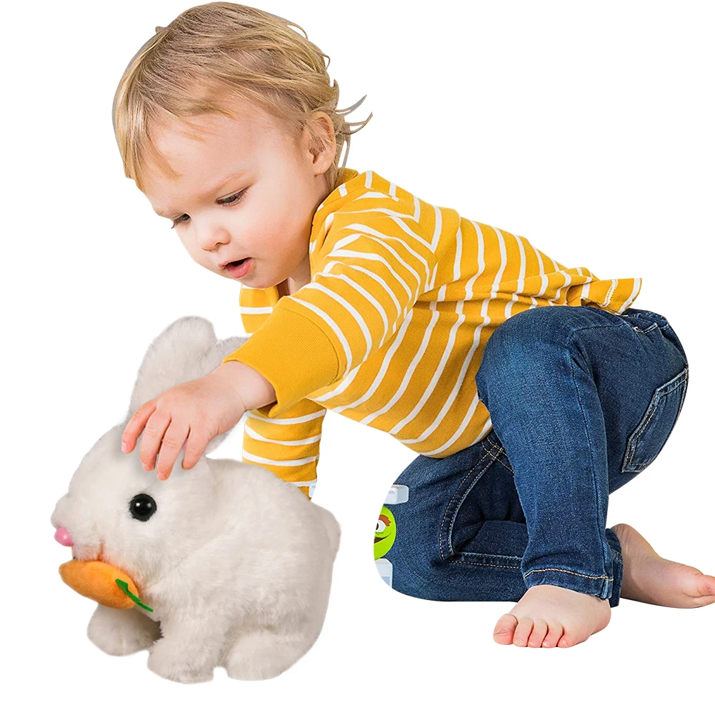 

Realistic Bunny with Sounds & Movements Walking Rabbit Educational Jumping Twitching Shaking Ears Easter Gifts for Kids