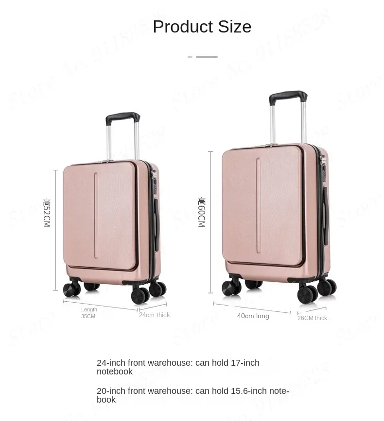 Imagem -06 - Abertura Frontal Laptop Bolsa Mala Bagagem de Rolamento com Bolsa Trolley Case Senha Business Suitcase Sets Pcs