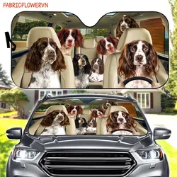 English Springer Spaniel Car Sunshade, Spaniel Car Decoration, Dog Windshield, Dog Lovers Gift, Dog Car Sunshade, Gift For Mom,