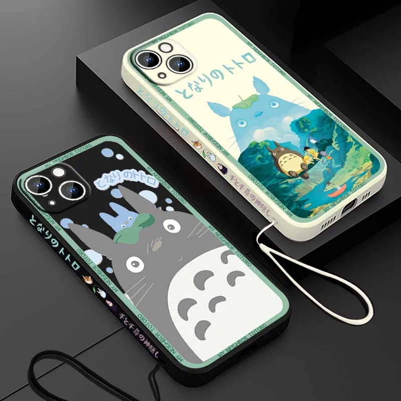 Miyazaki Movie Spirited Away Cover For Apple iPhone 17 16 15 14 13 12 11 Pro Max Plus mini Liquid Left Rope Phone Case