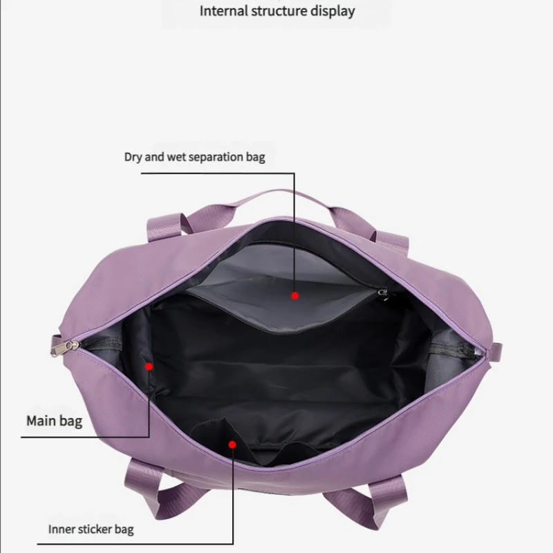 السببية على ظهره السفر اللياقة البدنية مقاوم للماء حقيبة يد أمتعة قابلة للطي في الهواء الطلق حقيبة تخزين الأمتعة فصل حقيبة اللياقة حقيبة يد