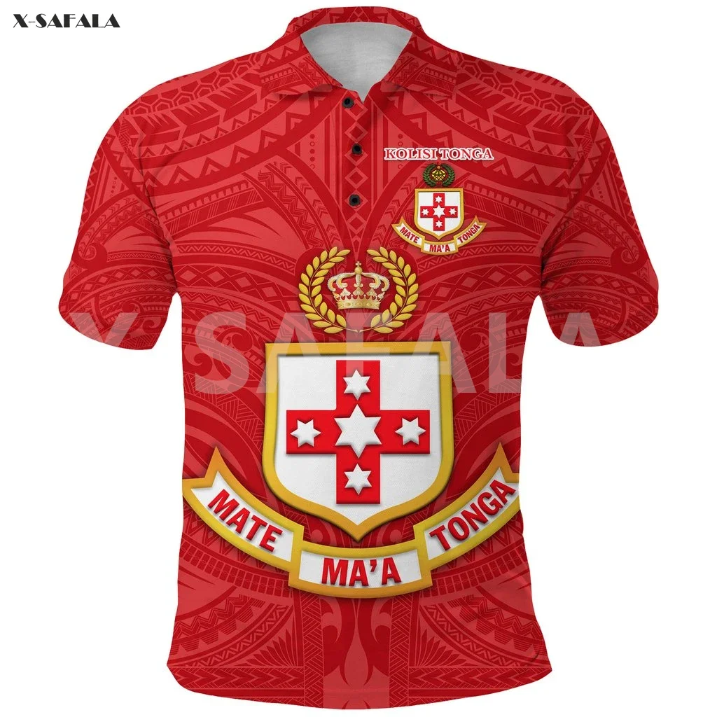 New Zealand Maori Kolisi Tonga 3D Over Printed Polo Shirt Men Women Unisex Thin 1 Collar Short Sleeve Street Wear Casual Tee