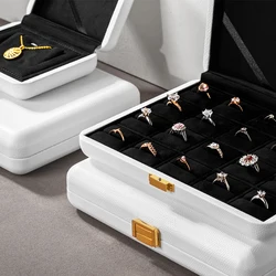 MISHITU Premium Leather Jewelry Box Multifunctional Ring Necklace Jewelry Display Storage Boxs Organizer For Woman Gift Ring Box