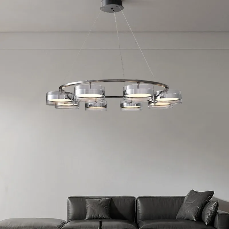 

Modern minimalist living room chandelier minimalist bedroom chandelier Internet celebrity restaurant bar round lamp