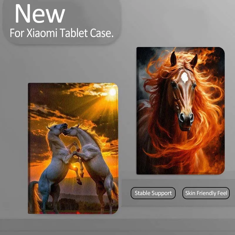 

Two White Horses Sunset For Xiaomi Redmi Mi Pad 4 5 6 7 8 K SE Mini Pro Plus Max 10.1 11.2 inch Tablet Case