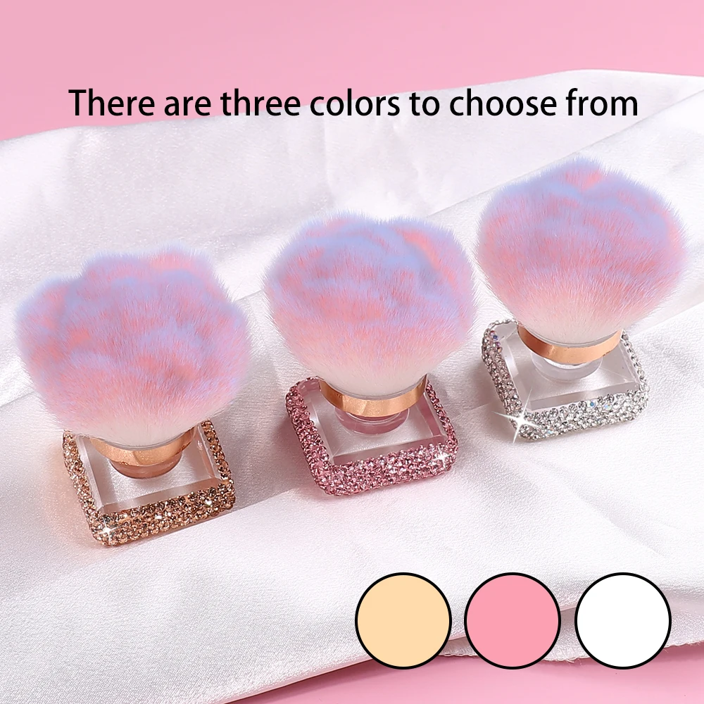 Nail Art Diamond Rose Head Brush Remove Nail Dust Brush Polish Powder Cleaning Tool Beauty Makeup Brushes Manicure Accessories