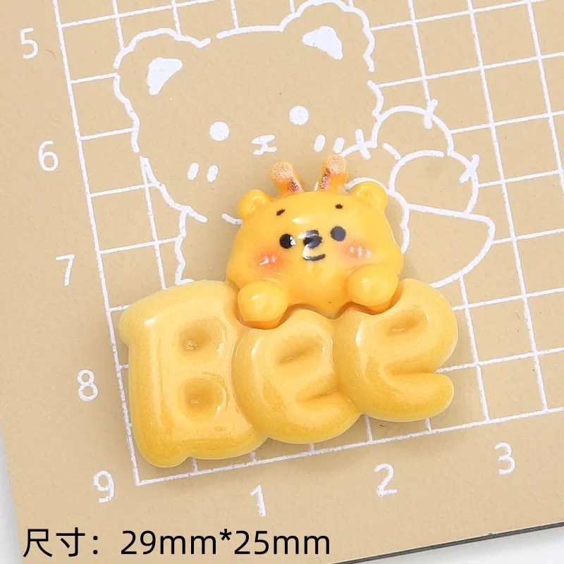 10pcs Resin Patch Cute Bee Cartoon Cream Adhesive Accessories Creative Materials DIY Accessories Hair Clips Resin Accessories