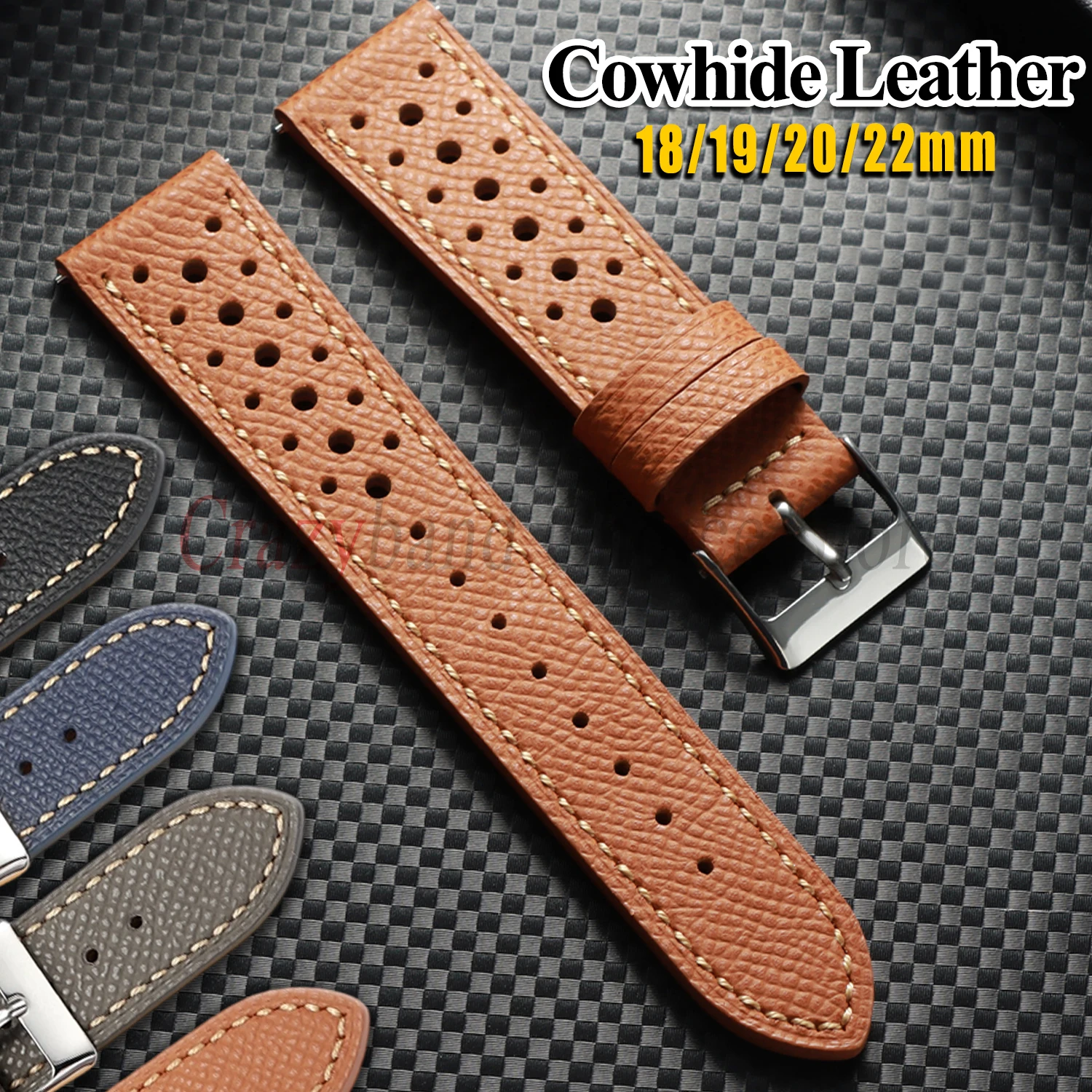 Bracelet de montre en cuir véritable pour Casio, pour Seiko, bracelet universel en cuir de vache poreux pour poignet Omega, 18mm, 19mm, 20mm, 22mm, pour hommes et femmes