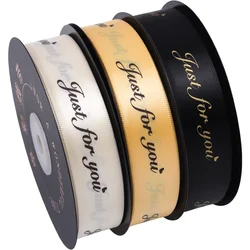 2.5cm 45m/roll Just for You Ribbon Texture Gift Wrapping Cake Flower Shop Package Ribbon Diy Material Bouquet Ribbon Craft Art