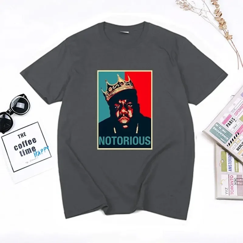 

2026R.I.P's Notorious Pattern-printed T-shirt Hip-hop Rock Bigwig Fashion T-shirt Men's Notorious B.I.G Cotton T-shirt