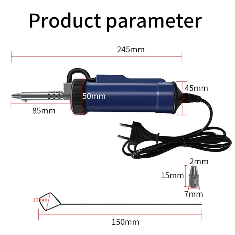 BBT-580 Automatic Vacuum Desoldering Pump with 3 Suction Nozzle EU/US Plug Tin Sucker Vacuum Soldering Repair Tool