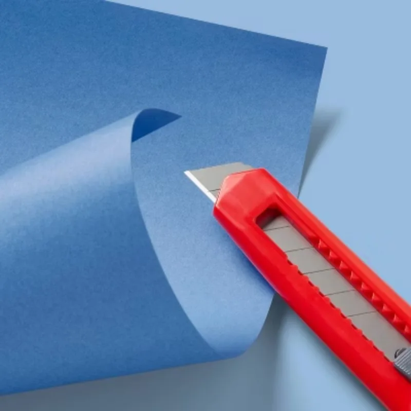 بطاقة سكاكين المساعدة مكونة من قطعتين - شفرة من الفولاذ المقاوم للصدأ قابلة للسحب مثالية لقطع الورق والكرتون والمزيد