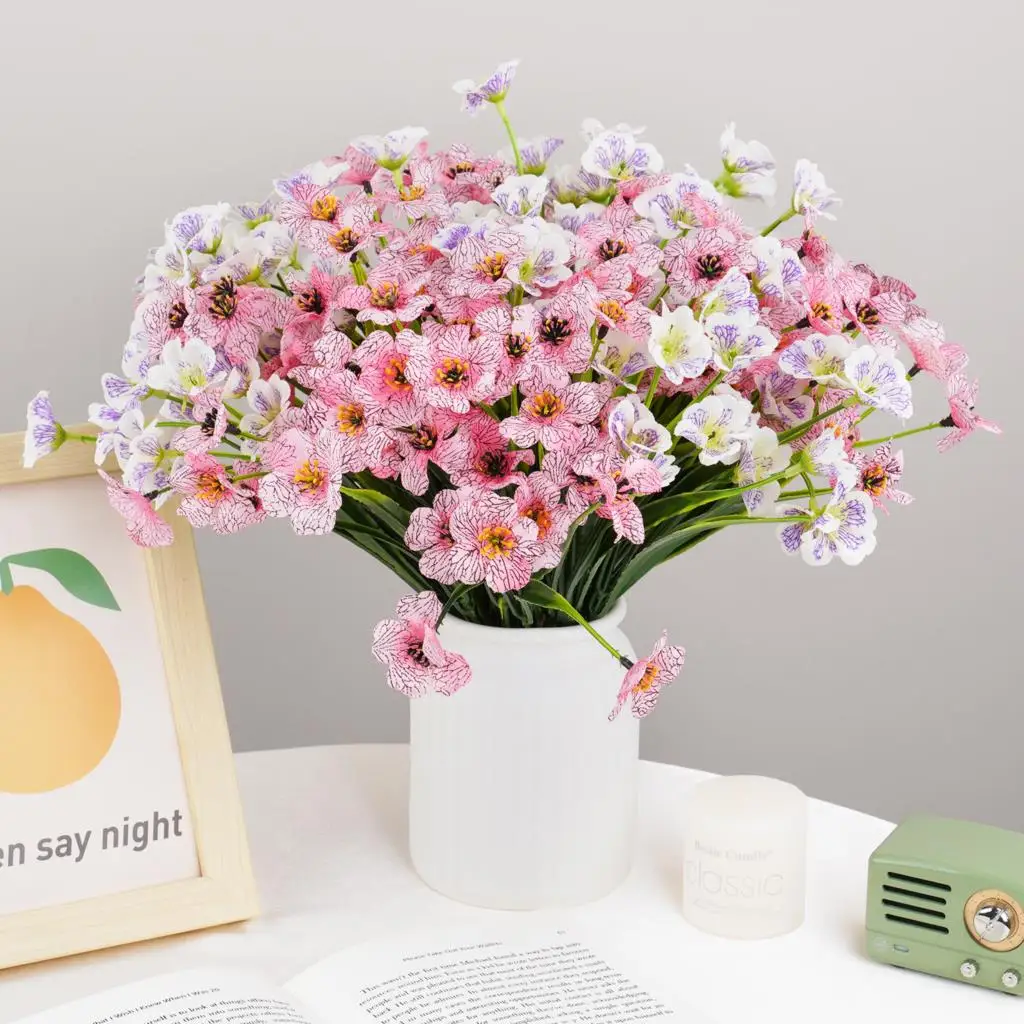 32CM Artificial Flowers UV Resistant No Fade Faux Plastic Fake Plants Diy Home Garden Wedding Decoration Outdoor