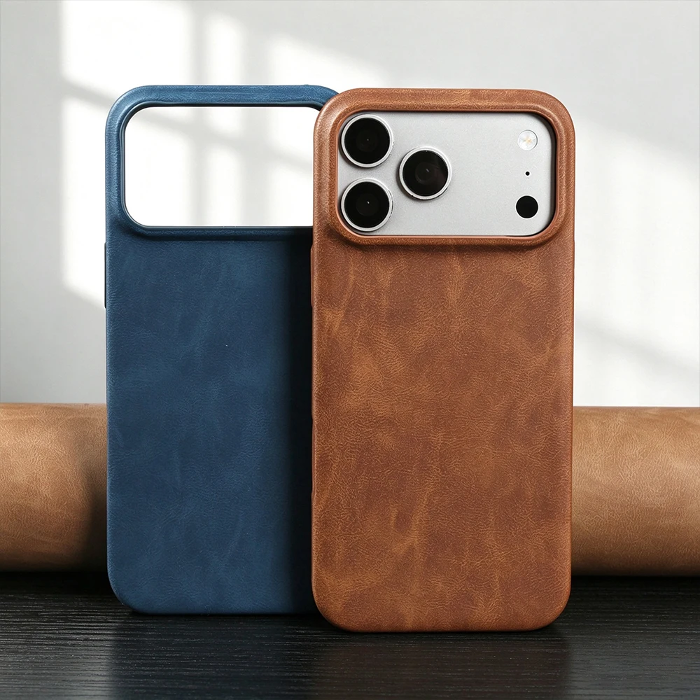 Skin Soft Touch Leather Case For iphone 18 17 16 15 Pro Max Phone Case Back Cover 15Pro 16Pro 17Pro 18Pro Max Coque Funda Shell