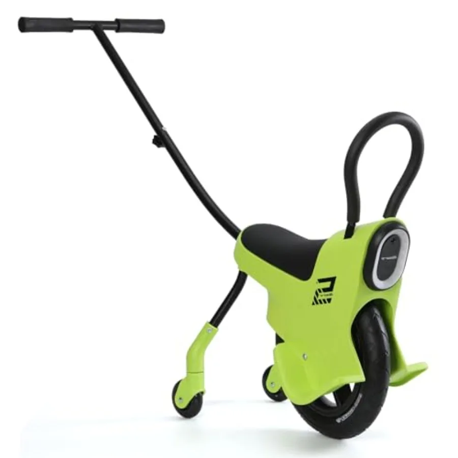 

12in Hand Push Unicycle for,Light Unicycle Bikes with Light/Handrails/Auxiliary Wheels, Parent-Child Unicycle Bike, Unicycle Ba