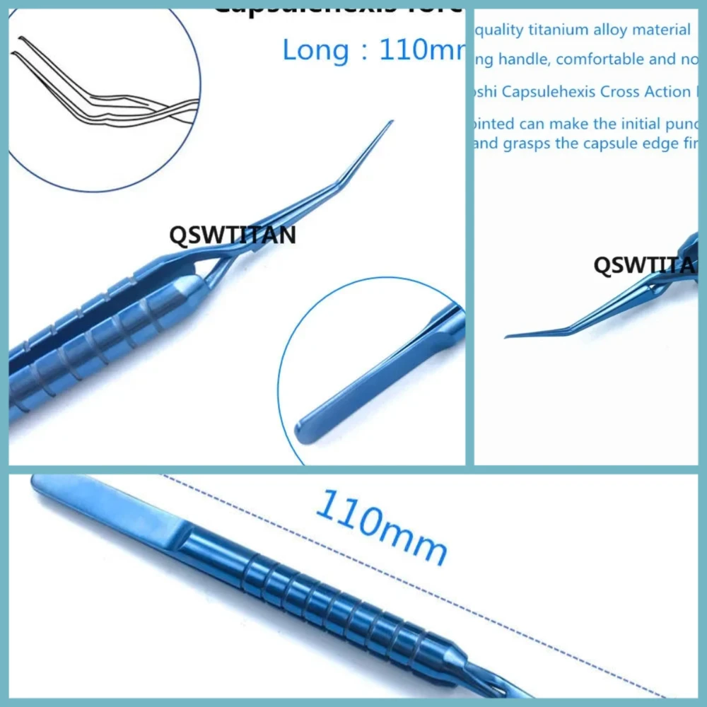 

Titanium Cross Action Forceps Akahoshi Capsulorhexis Ophthalmic Eye Instruments 1pcs Eyelid Tools Accessories