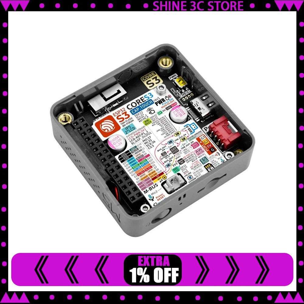 M5Stack CoreS3 ESP32S3 Mini Intelligent Control Host Multimedia Application AI Machine Learning Internet Things Development Kit