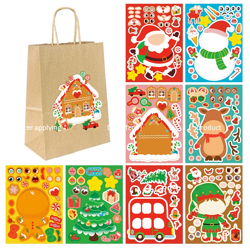 24pcs Christmas Stickers Snowman Gnome Elk Santa Claus Xmas Tree Stickers DIY Gift Bags Boxes Decoration Paper Labels Noel Natal