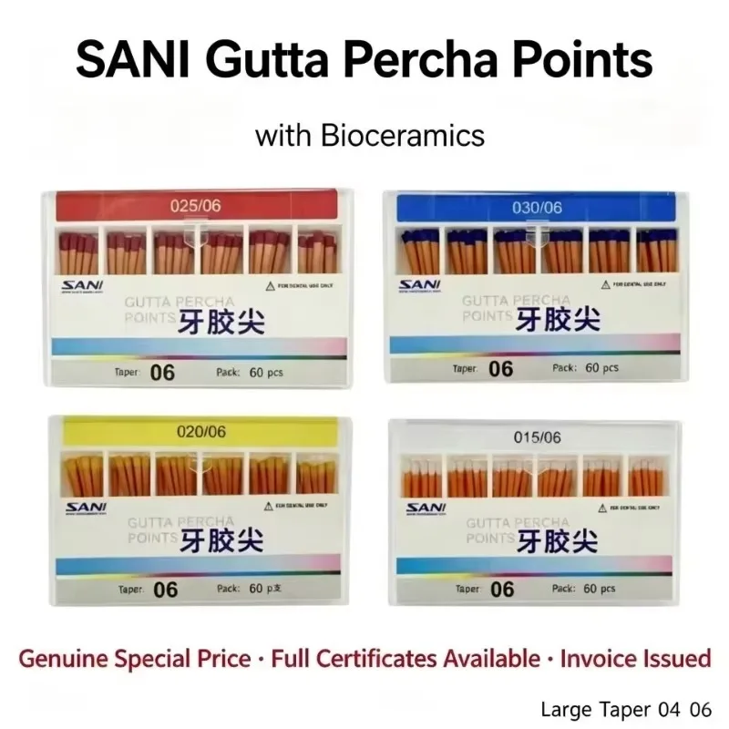 120 Pieces Dental Gum Tip Containing Bioceramics Root Filling Competition Graduated 02 04 04 Taper Oral Materials High Viscosity