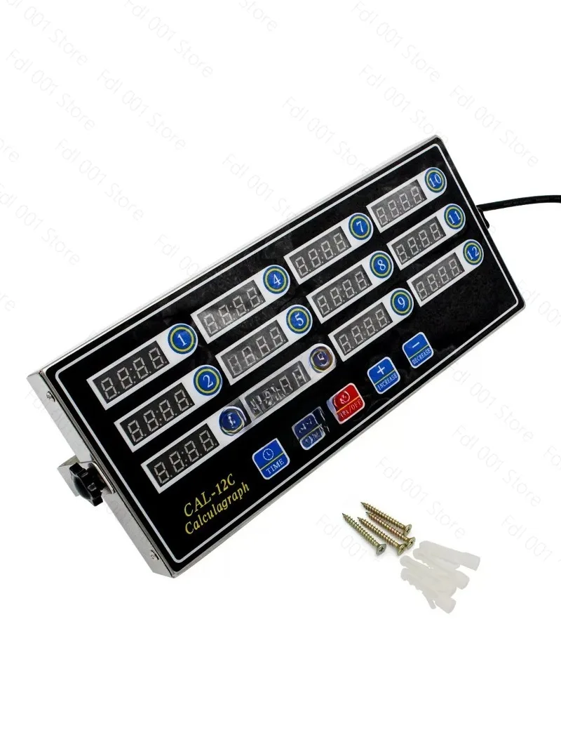 Commercial 12-Channel Timer Kitchen Reminder Baking Rewind Timer Burger Fried Chicken Shop Equipment