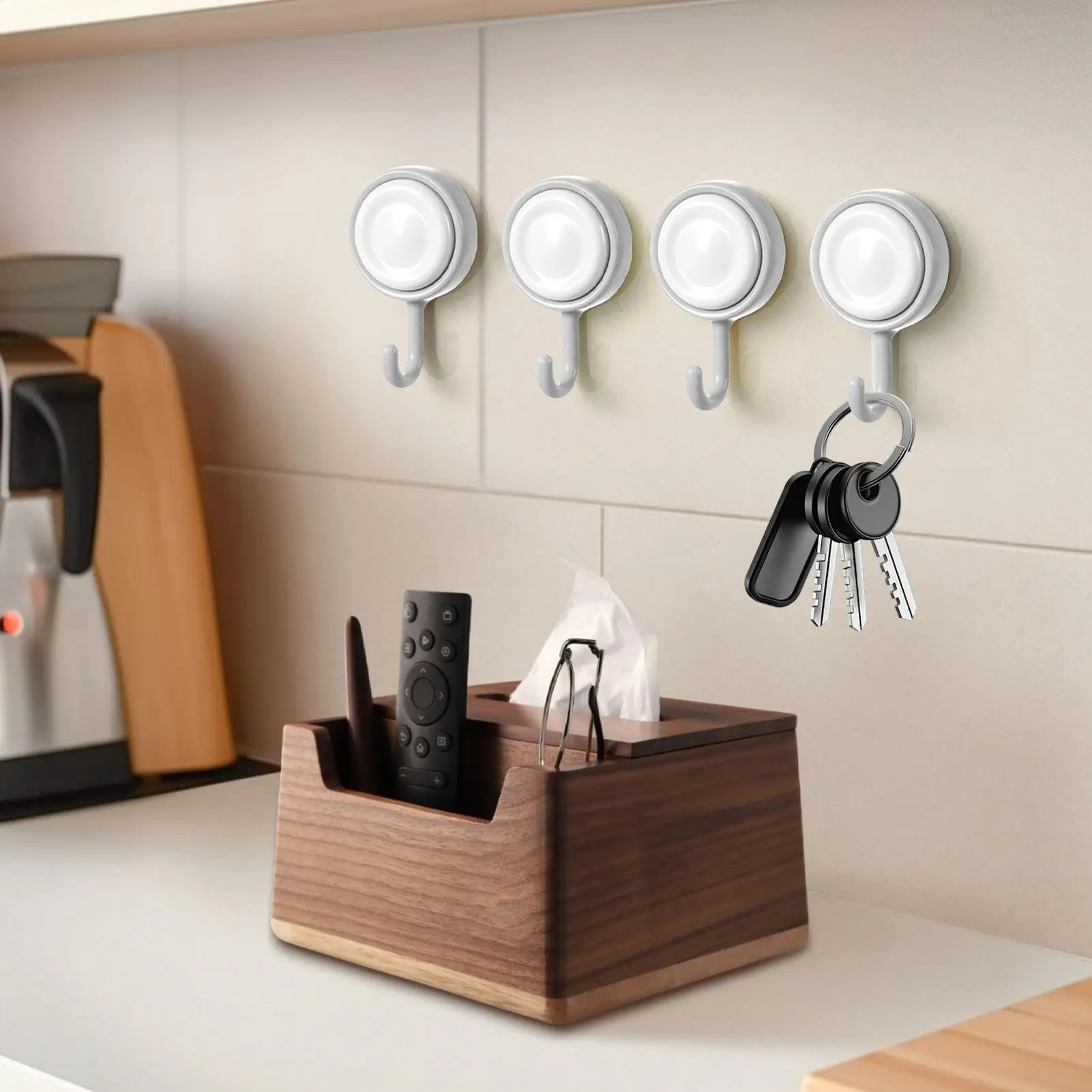 Adhesive Hooks Heavy Duty 4 Pieces 360 Degree Rotating Adhesive Kitchen Hanger Home Supplies For Kitchen Shower House Yard