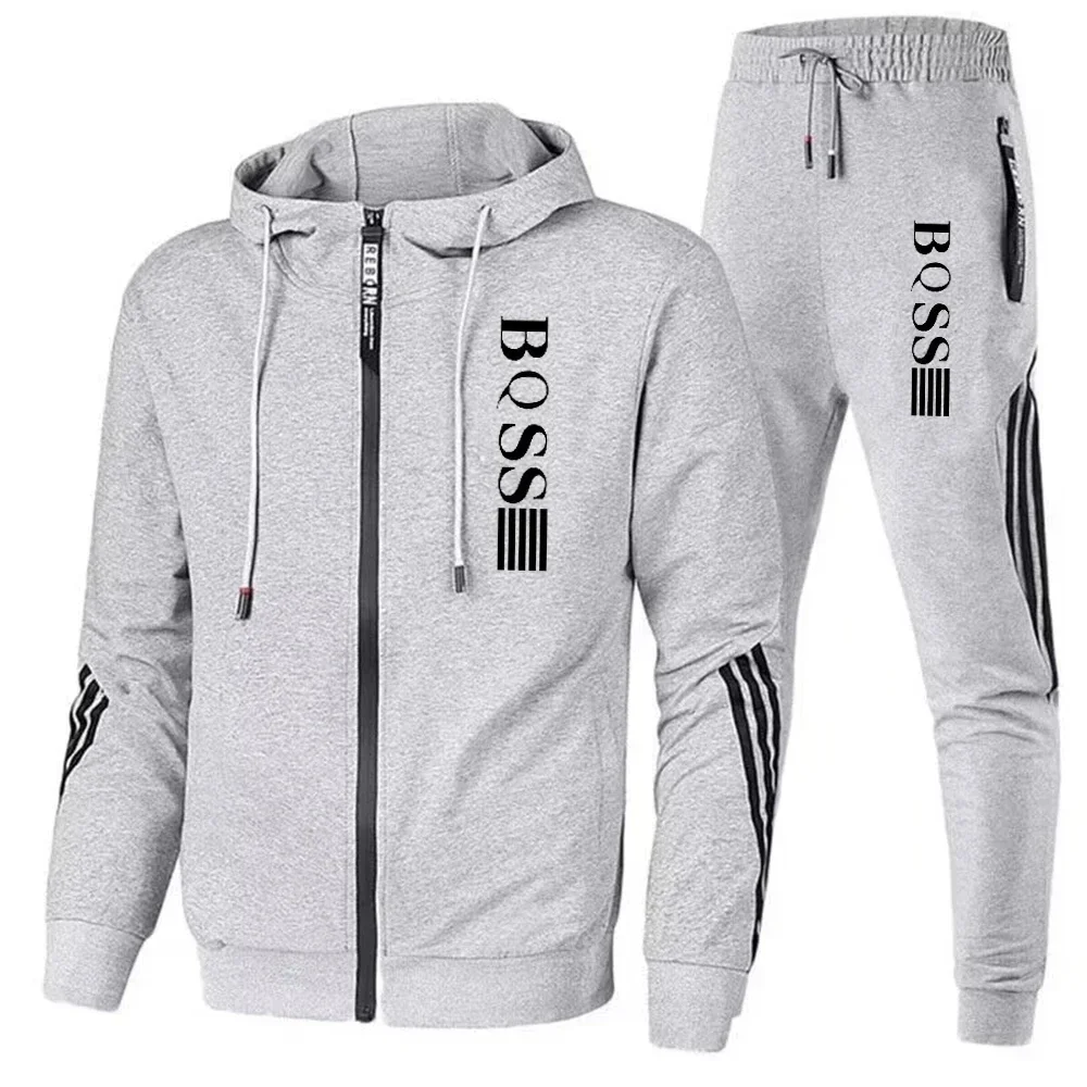 2024 felpe con cappuccio da uomo + set di pantaloni giacca con cappuccio tripla inclinata tute sportive con cerniera Sport Jogging abbigliamento