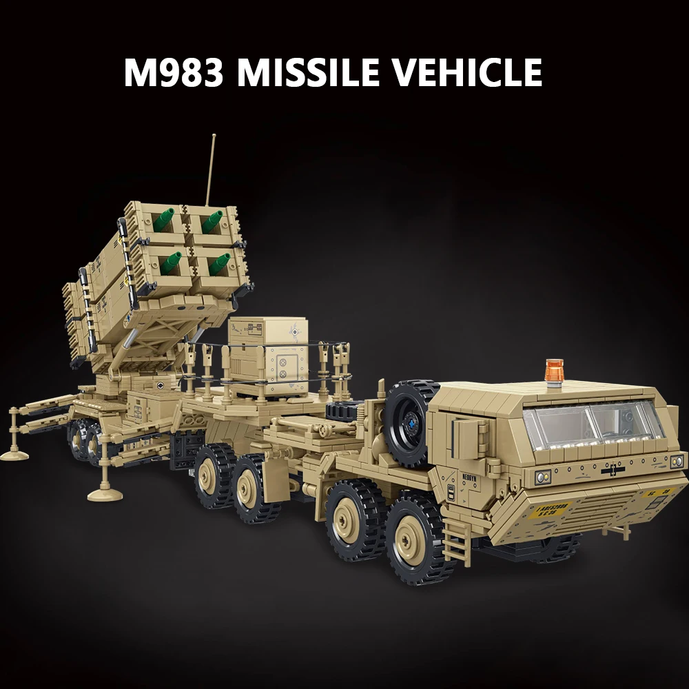 2566 peças, kit de modelo de carro de míssil m983, conjunto de blocos de construção de caminhão militar, brinquedo de carro de exibição colecionável adulto, presente de amante militar,
