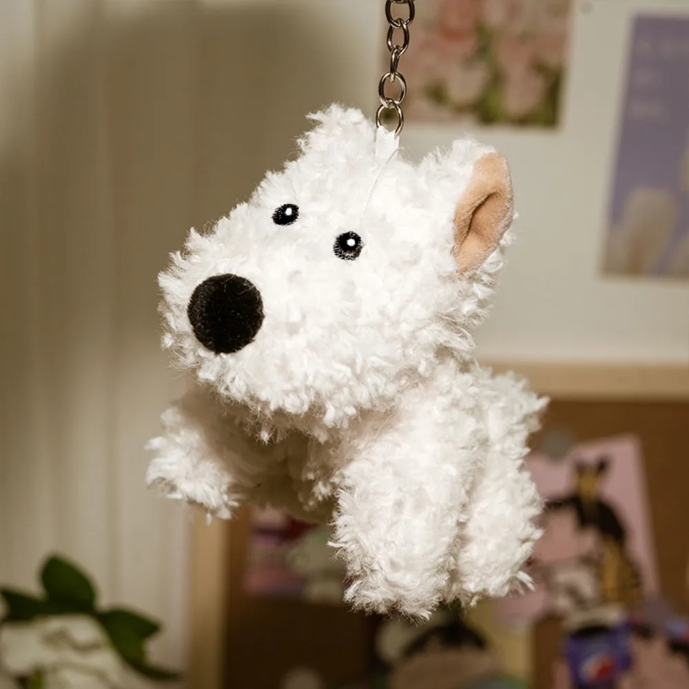 Porte-clés en peluche West Highlands, pendentif chiot, chien blanc, pendentif beurre Terrier, décoration de voiture, cadeaux