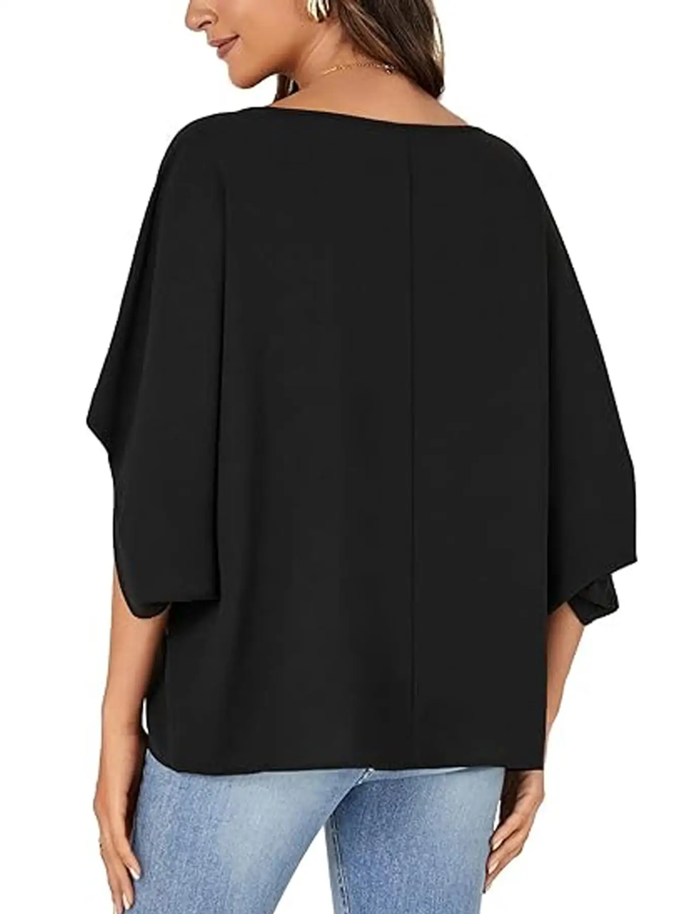 Women's Batwing Sleeve Shirt, Stylish and Comfortable Blouse for Casual Wear, Trendy Top for Every Occasion