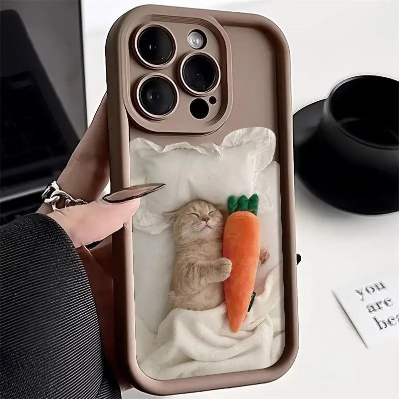 Sleeping cats are high-end and cute Silicone Phone Case For iPhone 15 14 13 11 12 Pro Max Mini X XR  Plus SE 2020 Back Cover