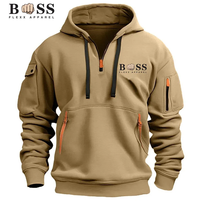 2024 Men's New Hoodie Long Sleeve Sweatshirt Zipper Design Hoodie Men's Clothing Sports Decoration Body Casual Sports Hoodie