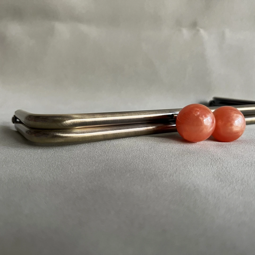 24 Cm Women Bag Frame Colorful Big Ball Resin Bead Clutch Bag Purse Frames Accessories Handcraft Parts Antique Brass Color