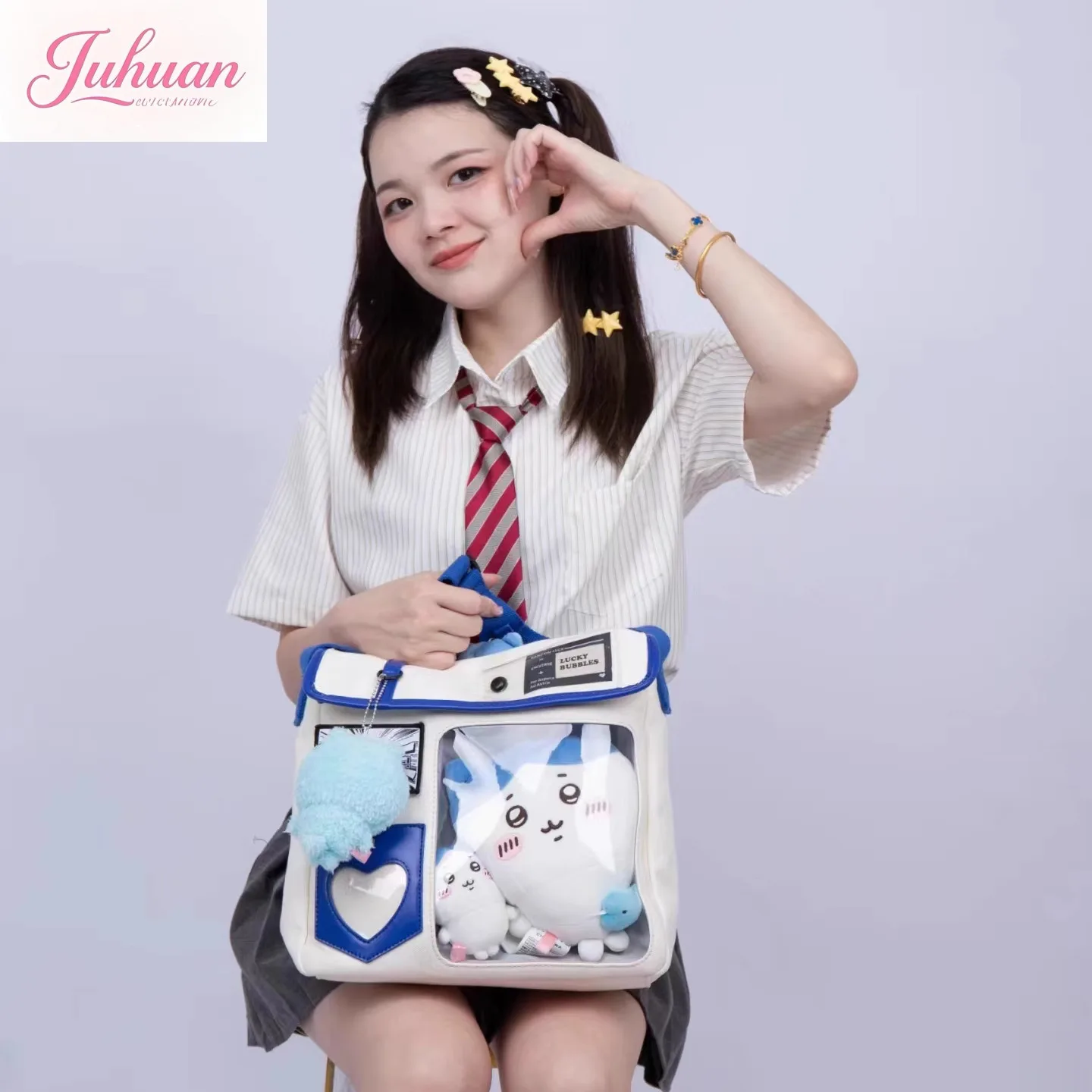 

Japanese Second Dimension Comic-Con LtaBag Baby Bags Mailman Bag Ba Chi Millet Badge Display Large Capacity Oblique Span Bag