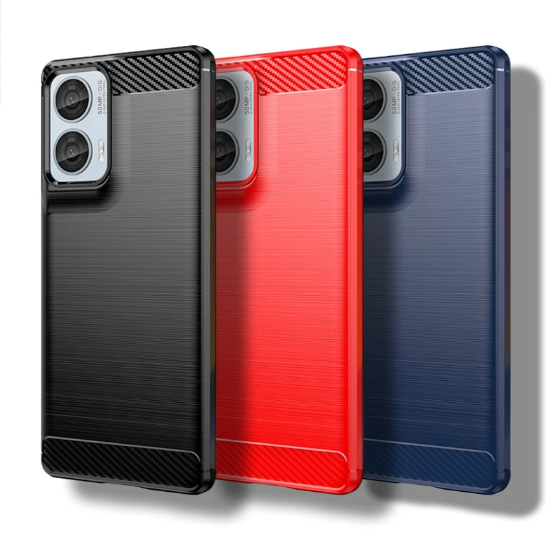 

For Motorola Edge 50 Fusion Case For Motorola Edge 50 Fusion Cover 6.7 inch Carbon Fiber Shockproof Silicone Protective Bumper