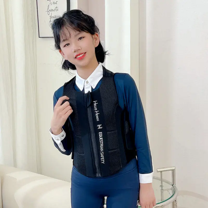 Hello Horse Kids Equestrian Protective Vest Breathable Horse Riding Body Protector Safety Shock Absorption Equestrian Gear