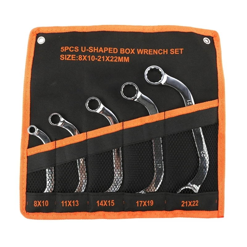 

652F 5Pcs 12 Point Double End Box Wrench 12 Point Offset Double Box End Wrench Repair Tool for Home Constructions Workshop