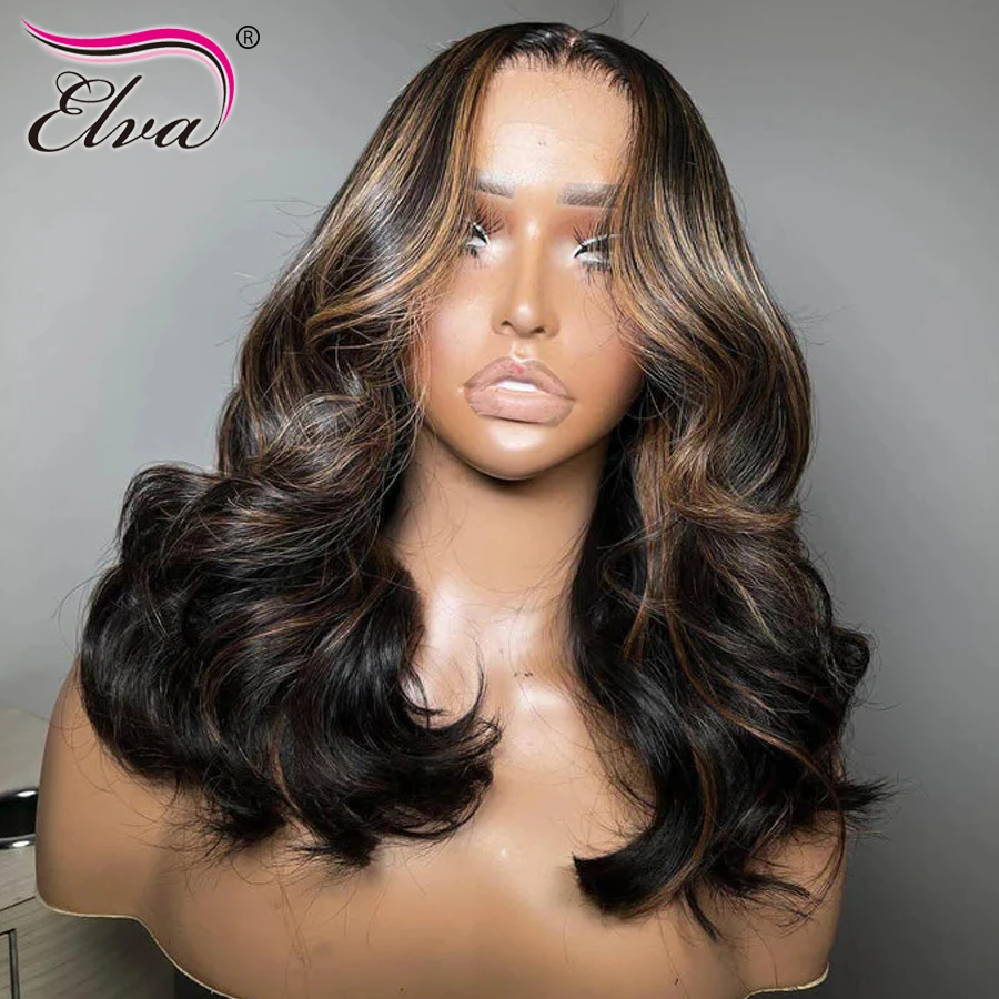 250% Highlight HD Glueless Wig Human Hair Ready To Wear 13x6 HD Frontal Wig Pre Plucked Loose Wave 6x6 HD Lace Closure Wig Remy