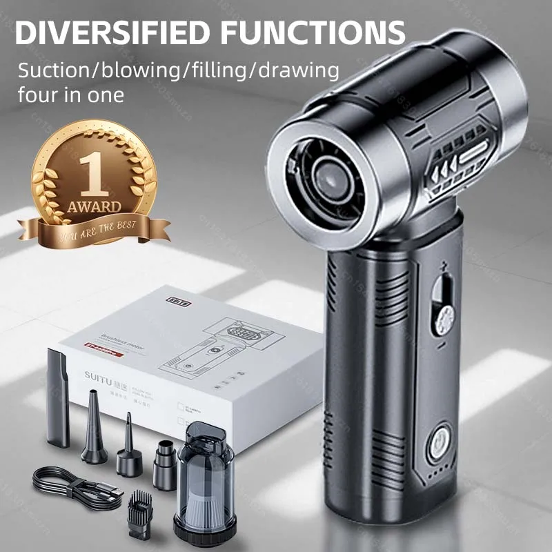 

Air Blower Wireless Car Vacuum Turbofan Dryer Mini TurboJetFan Brushless Motor Handheld Duct Fan Portable Charging CleaningDryer