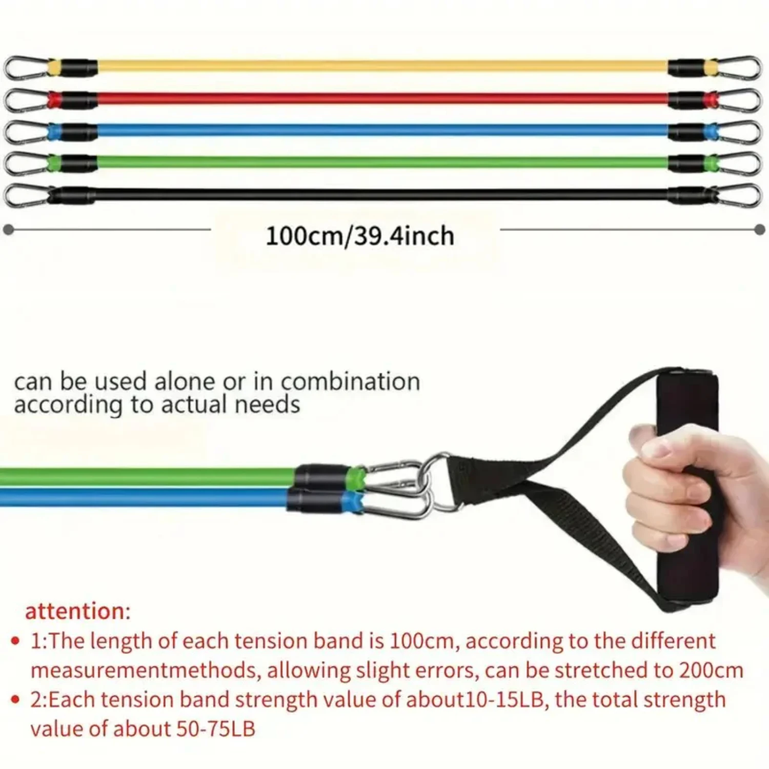 Bandas de resistência ajustadas com porta Âncora, alças, transportar, bandas de exercício, treino, ginásio, novo