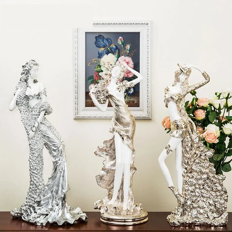 

69cm Large Size Nordic Beauty Decoration Statue Resin Crafts Goddess Sculpture Home Decoration Luxury Room Home Decor