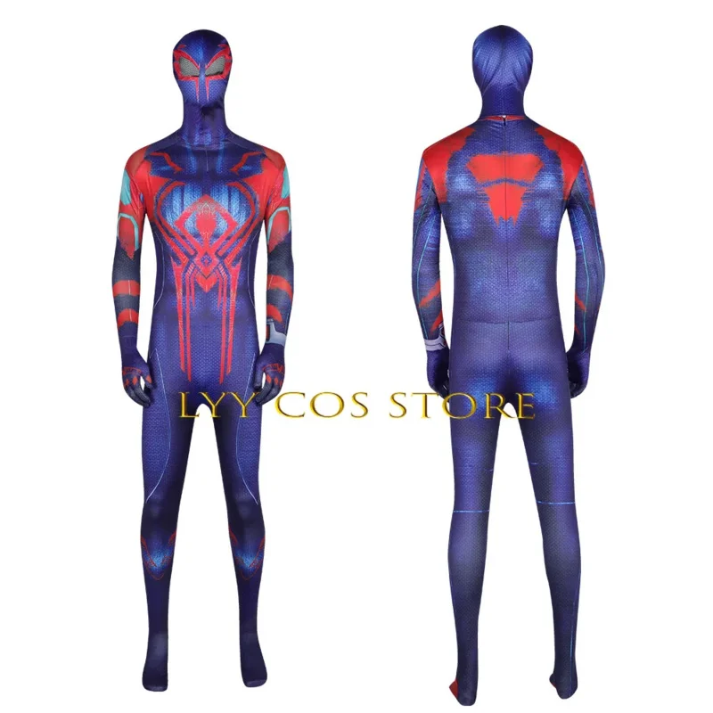 2099 Hero Miguel Cosplay Jumpsuit Across The Spider Miguel O'Hara Costume Halloween Party Outfit Bodysuit And Mask