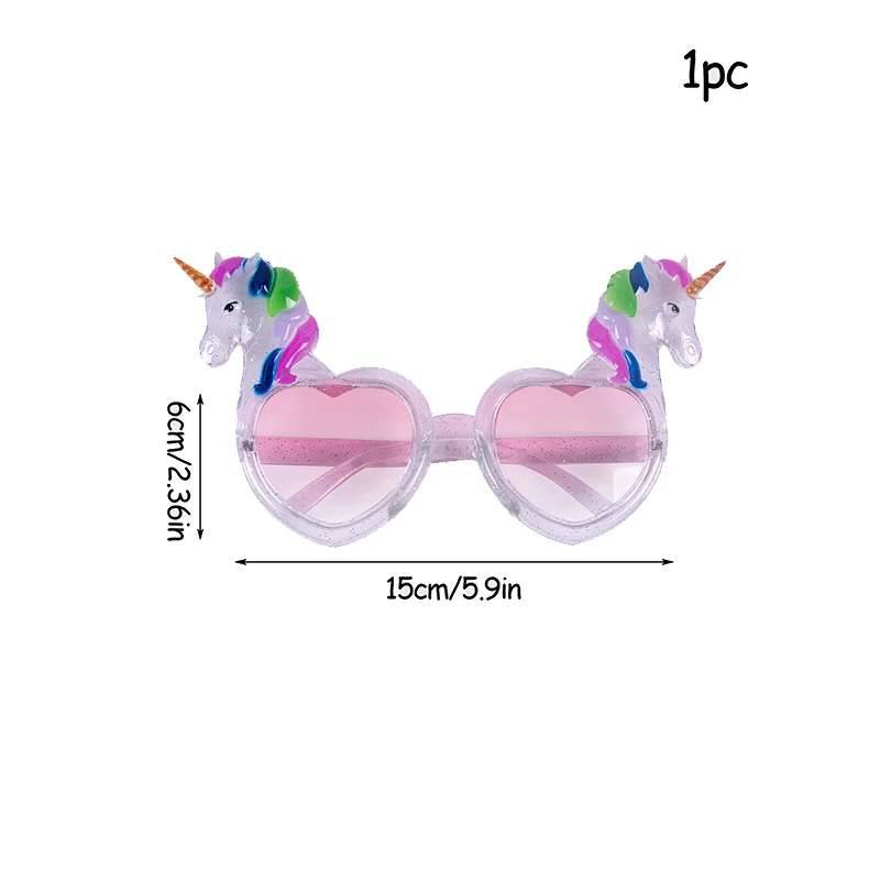 1 szt. Jednorożec okulary przeciwsłoneczne na imprezę jednorożec impreza tematyczna rekwizyt do zdjęcia dla dzieci dziewczyny 1. urodziny dekoracja na baby shower artykuły upominkowe — zdjęcie 5