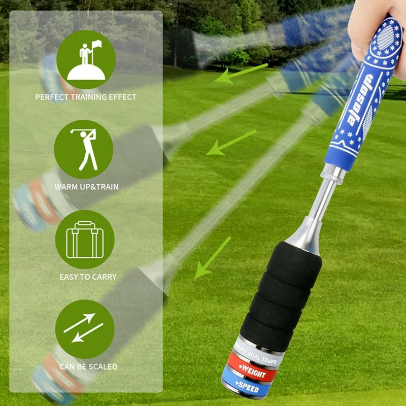 WOSOFE Telescopic Golf Swing Trainer Stick Adjustable Weight Golf Swing Speed Booster Sticks Golf Posture Corrector Aid Durable